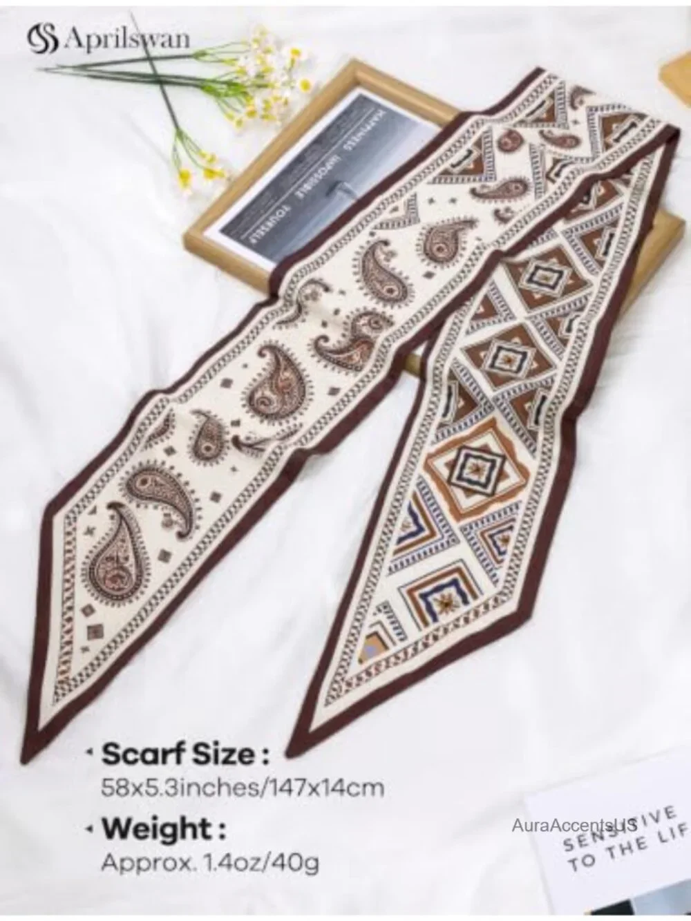 Satin Fashion Scarf, Skinny Hair Scarf for Women